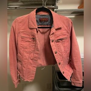 7 for man king pink denim jacket